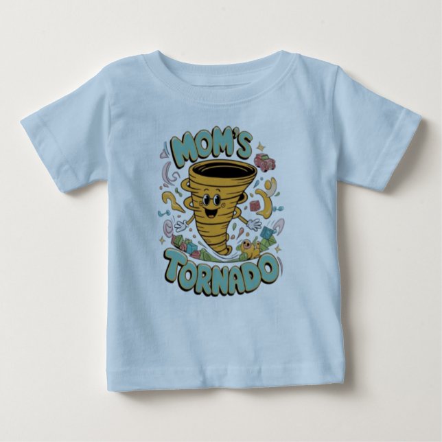 Camiseta Para Bebê "Mãe tornado" Bebê (Frente)