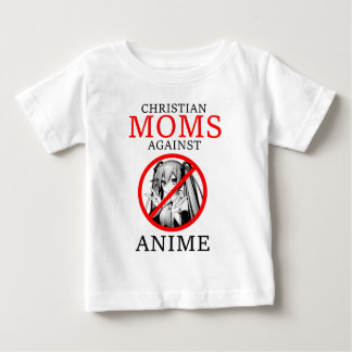 Camiseta Para Bebê Mães Cristãs Contra Anime Engraçado Meme