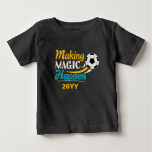 Camiseta Para Bebê Magia do Fazer de futebol acontece