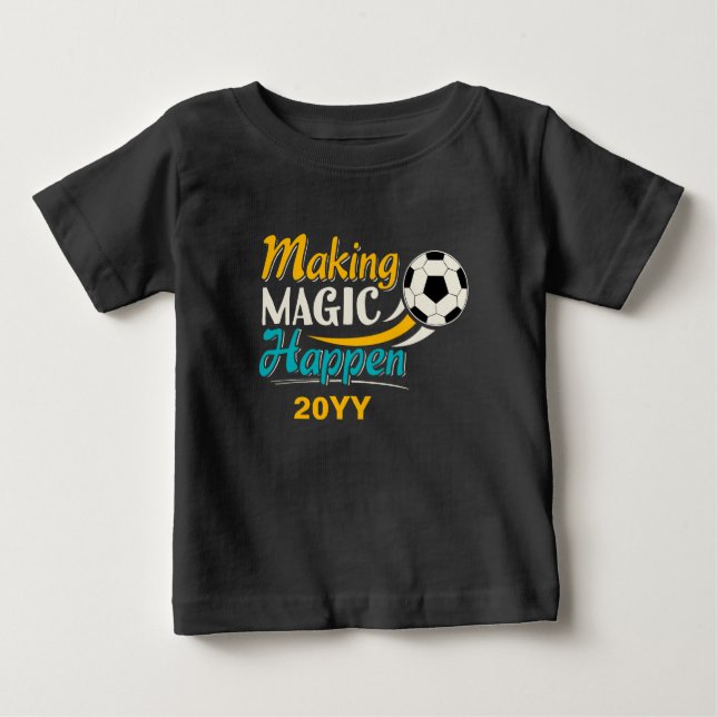 Camiseta Para Bebê Magia do Fazer de futebol acontece (Frente)