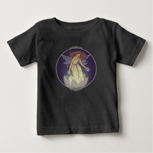 Camiseta Para Bebê Magia Fada Branca Flor Brilhante Fantasia Arte