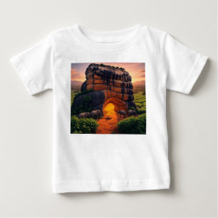 Camiseta Para Bebê Mágica Safari Selva - Elefante e Crianças Cavernas