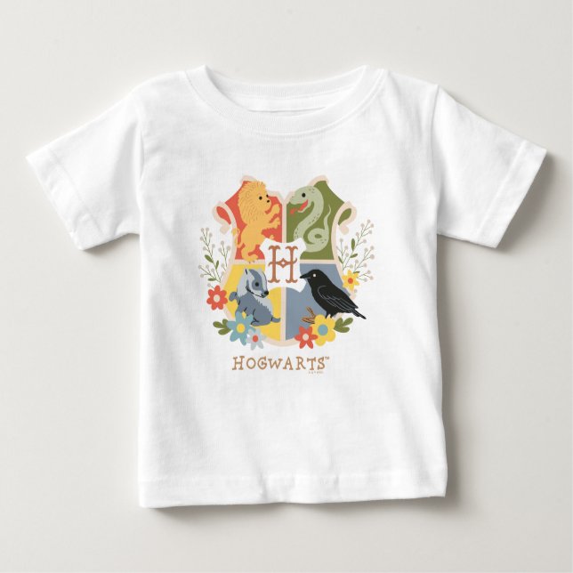 Camiseta Para Bebê Magical Blooms HOGWARTS™ Crest (Frente)