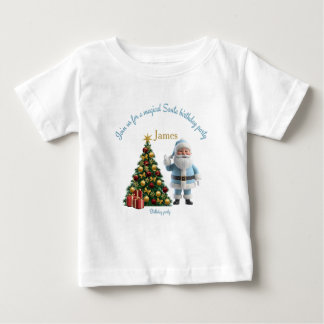 Camiseta Para Bebê Magical Santa Birthday Invitation