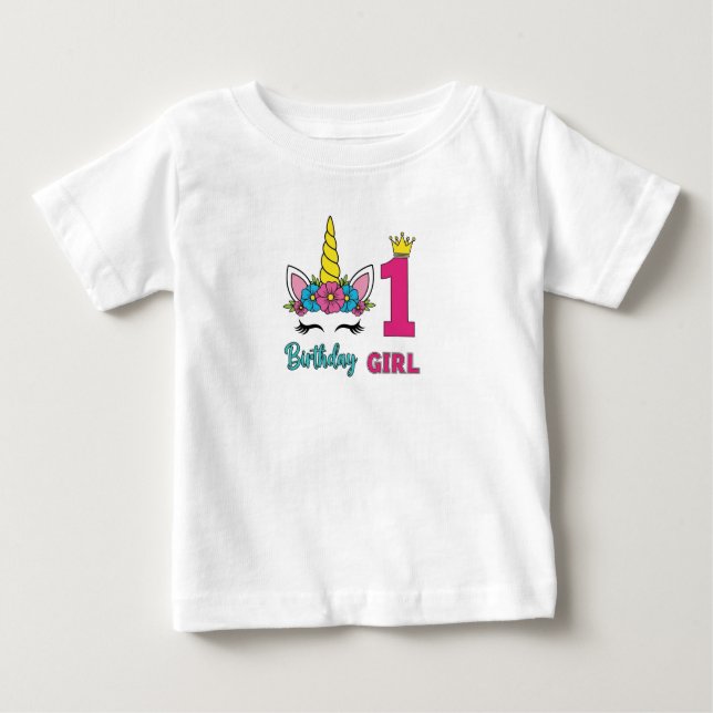 Camiseta Para Bebê Magical Unicorn 1st Birthday Baby T-Shirt Gift (Frente)