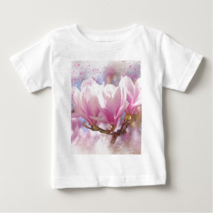 Camiseta Para Bebê Magnésia rosada a púrpura florida - Flor Primavera
