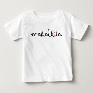 Camiseta Para Bebê Mahal Kita em Black Lettering Baby T-Shirt