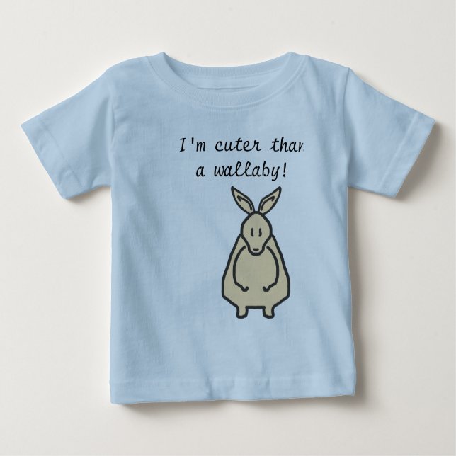 Camiseta Para Bebê Mais bonito do que um design do wallaby (Frente)