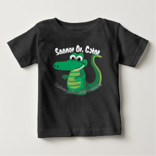 Camiseta Para Bebê "Mais Cedo Ou Jacaré"