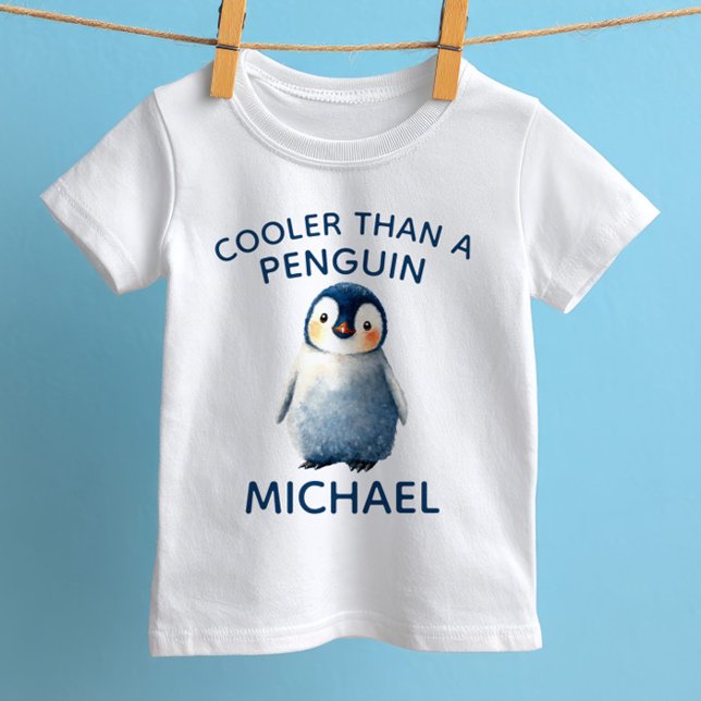 Camiseta Para Bebê Mais Legal que um Pinguim Animal Ártico Fofo com N (Criador carregado)