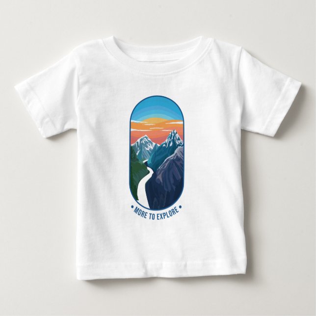 Camiseta Para Bebê Mais para explorar (Frente)