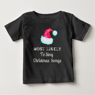 Camiseta Para Bebê Mais Provável Para Cantar Férias De Canções De