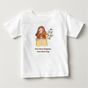 Camiseta Para Bebê Mais um Capítulo, Mais uma Xícara Amante de Livr