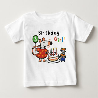 Camiseta Para Bebê Maisy Birthday Girl, 3 anos