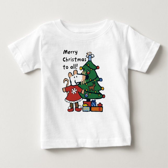 Camiseta Para Bebê Maisy deseja-lhe um Feliz Natal (Frente)