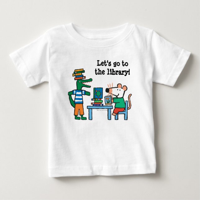 Camiseta Para Bebê Maisy e Amigos Aproveitem a Biblioteca (Frente)