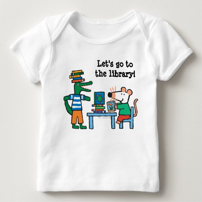 Camiseta Para Bebê Maisy e Amigos Aproveitem a Biblioteca (Frente)
