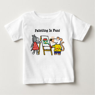 Camiseta Para Bebê Maisy e Dotty Paint na pré-escola