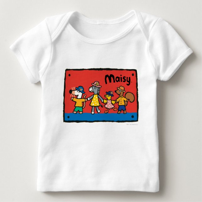 Camiseta Para Bebê Maisy e os melhores amigos seguram as mãos (Frente)