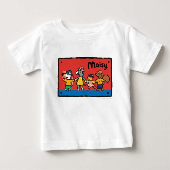 Camiseta Para Bebê Maisy e os melhores amigos seguram as mãos (Frente)