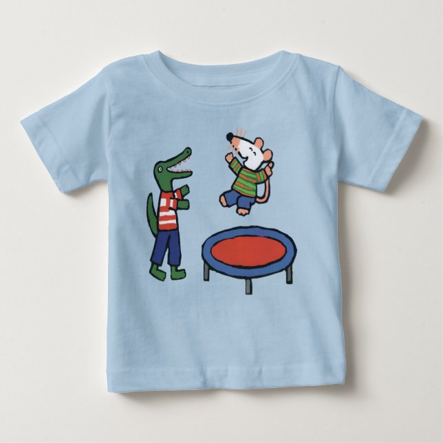 Camiseta Para Bebê Maisy Jumps em Trampoline (Frente)
