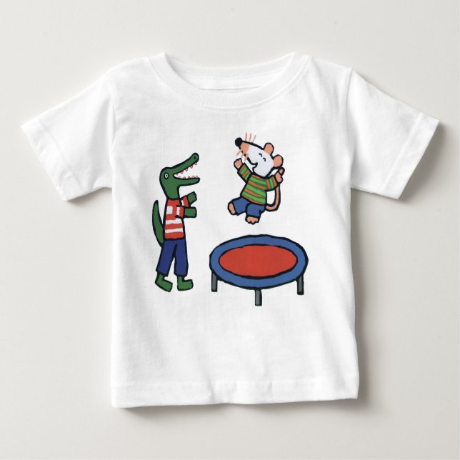 Camiseta Para Bebê Maisy Jumps em Trampoline (Frente)