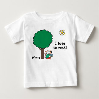 Camiseta Para Bebê Maisy Lê O Livro Da Biblioteca Lá Fora