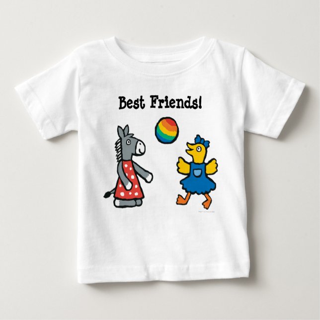 Camiseta Para Bebê Maisy na pré-escola com amigos no pátio (Frente)