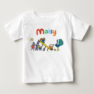 Camiseta Para Bebê Maisy no campo de jogos com amigos