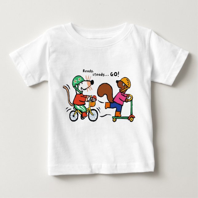 Camiseta Para Bebê Maisy Rides a Bike (Frente)