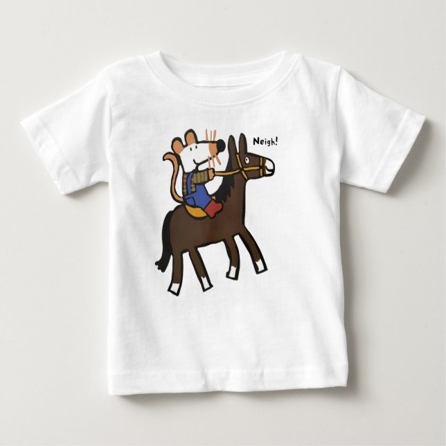 Camiseta Para Bebê Maisy Rides a Horse (Frente)