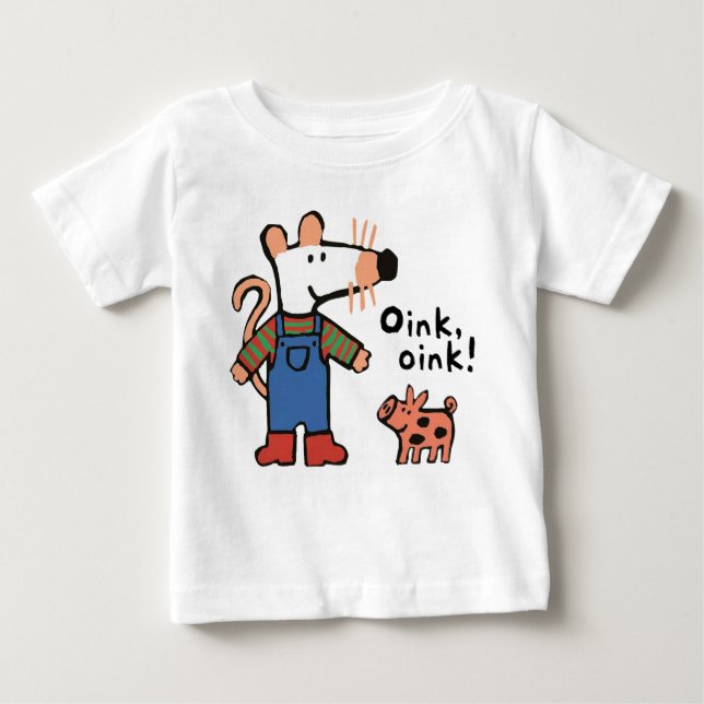 Camiseta Para Bebê Maisy visitou a Fazenda dos porcos (Frente)