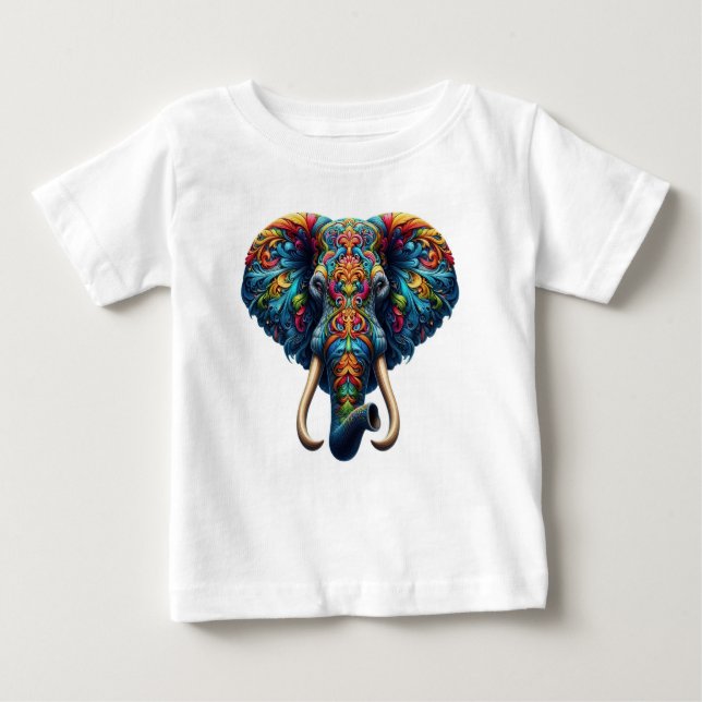 Camiseta Para Bebê Majestosos Nadinhos do Elefante (Frente)