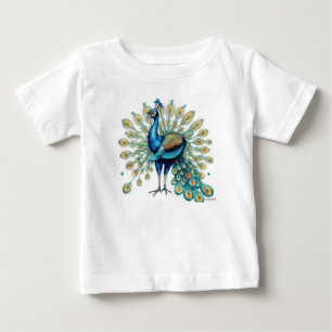 Camiseta Para Bebê Majexpressa Peacock