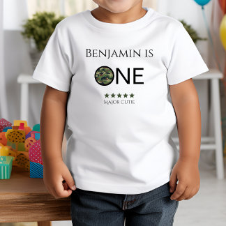 Camiseta Para Bebê Major Cutie Kids T-Shirt First Birthday