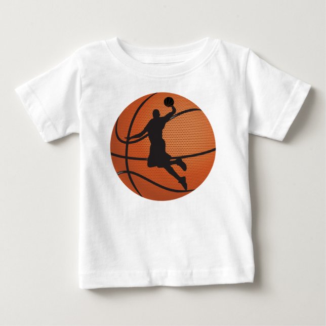 Camiseta Para Bebê mala de basquetebol (Frente)