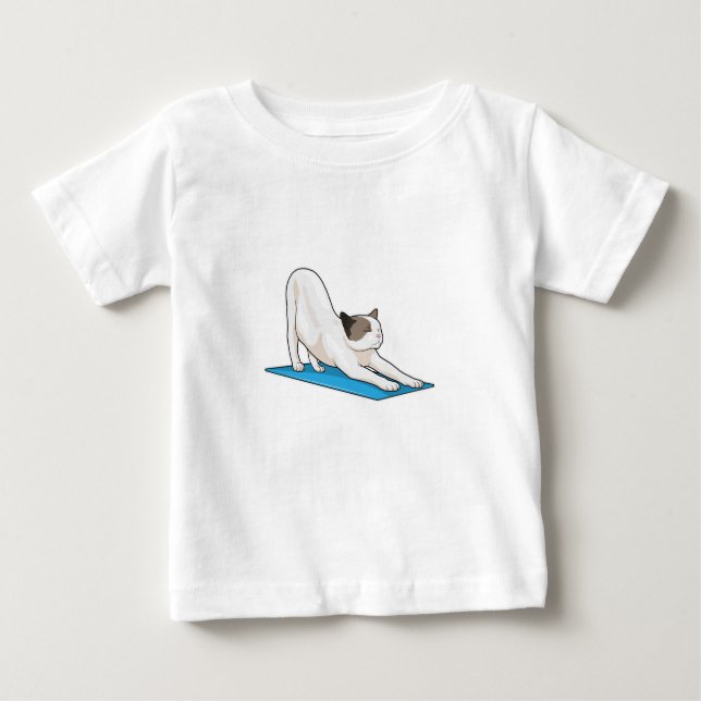 Camiseta Para Bebê Malhação de Meditação de Ioga Cat (Frente)