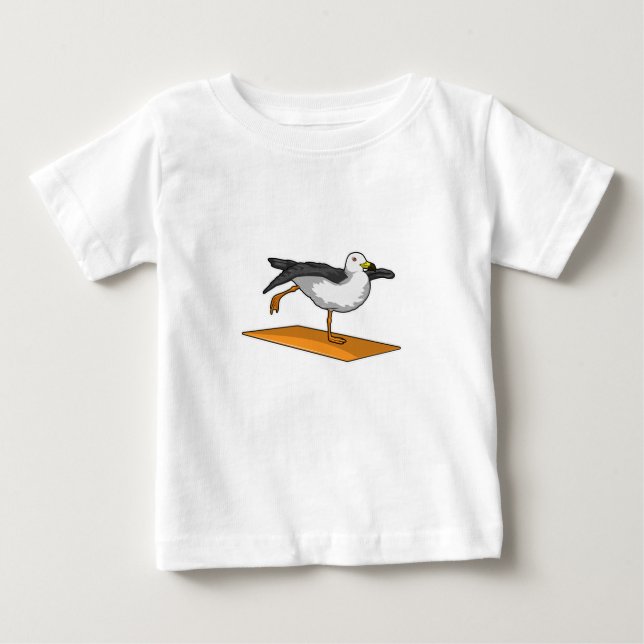 Camiseta Para Bebê Malhação de Meditação de Yoga de Seagull (Frente)
