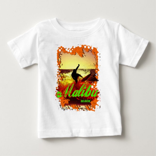 Camiseta Para Bebê Malibu Beach.png (Frente)