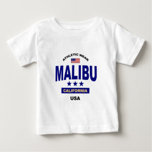 Camiseta Para Bebê Malibu Califórnia