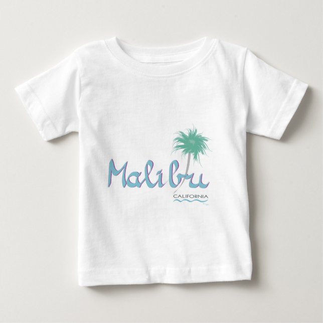 Camiseta Para Bebê Malibu, Camiseta de Bebê Cute da CA (Frente)