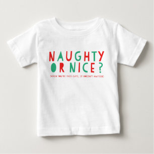 Camiseta Para Bebê Malvado ou legal   Camiseta de bebê Natal