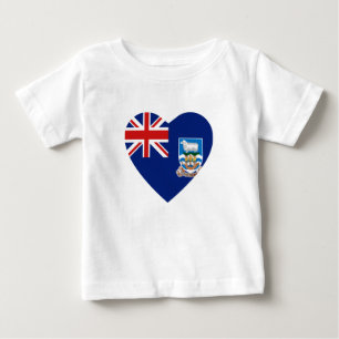 Camiseta Para Bebê Malvinas-Falkland Flag Heart-Shirt