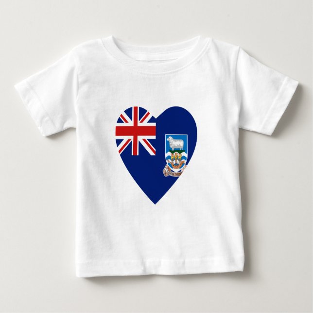 Camiseta Para Bebê Malvinas-Falkland Flag Heart-Shirt (Frente)