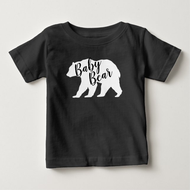 Camiseta Para Bebê Mama Bear Chá de fraldas Woodland Lodge (Frente)