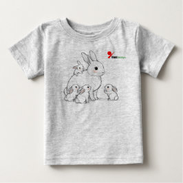 Camiseta Para Bebê Mama Bunny & Bebês Camiseta de Bebê