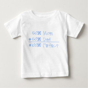Camiseta Para Bebê Mamã de 50% + Pai de 50% = t-shirt da criança do
