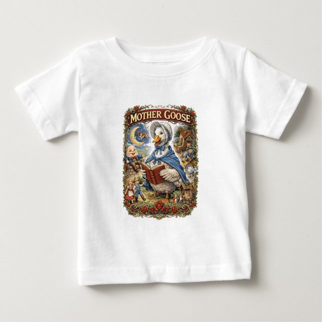 Camiseta Para Bebê Mama Gansa (Frente)