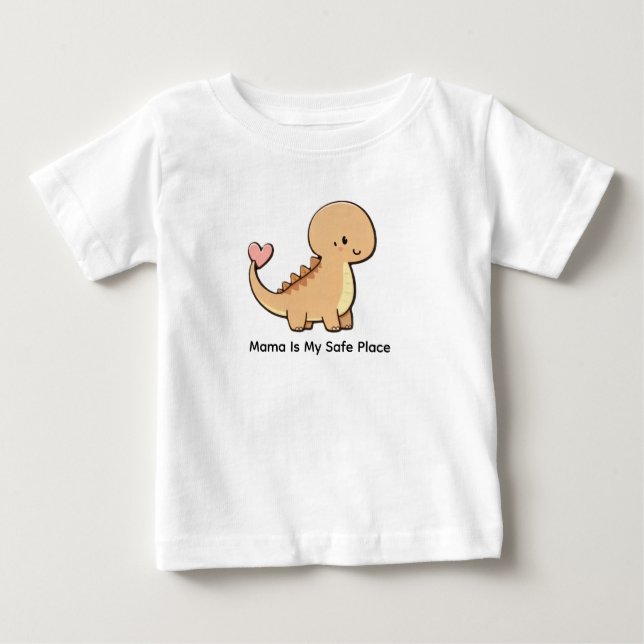 Camiseta Para Bebê Mama Is My Safe Place baby t shirt (Frente)