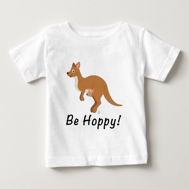 Camiseta Para Bebê Mama Kangaroo e Bebê (Frente)
